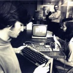 Steve Jobs and Steve Wozniak using Apple 1 computer system, ca. 1976