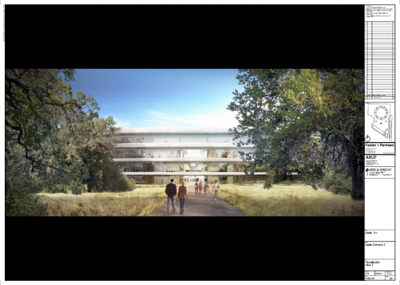 Walkway in the park - Apple Campus 2 - © Apple Inc. - Foster + Partners