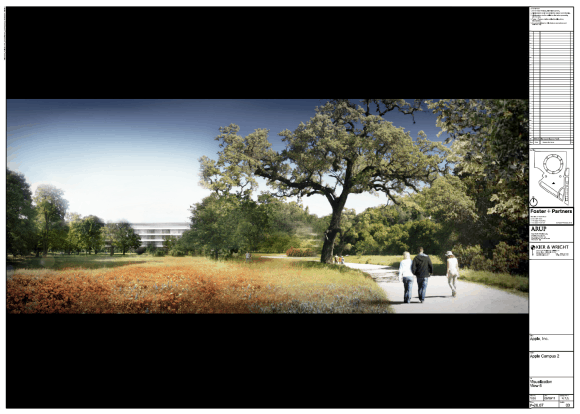 Walkway in the park - Apple Campus 2 - © Apple Inc. - Foster + Partners