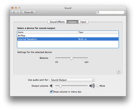 Sound Output - Airplay