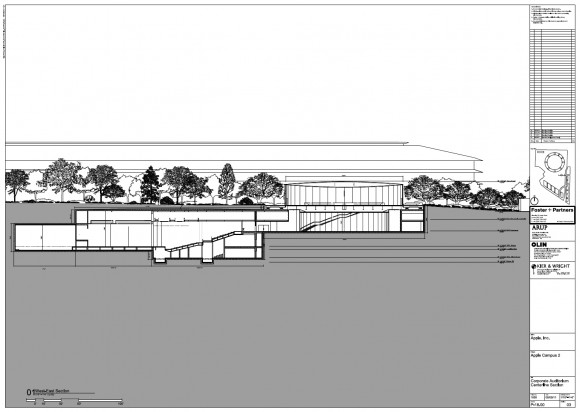 Apple Campus 2 - Auditorium West-East Section (Updated March 2012)
