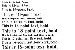 A sample printout from the Macintosh using its printer and the MacWrite word-processing program. The printout was obtained using MacWrite’s high-quality output mode, as opposed to the draft and ordinary quality modes. The output here is shown at 100 percent of actual size