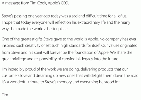 Tim Cook remembers Steve Jobs