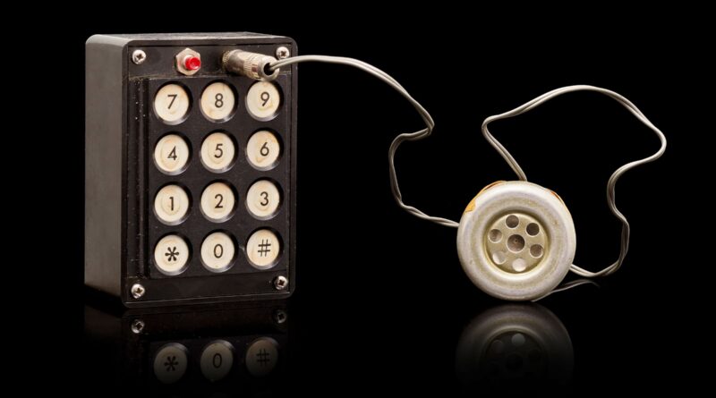 Close up of the blue box